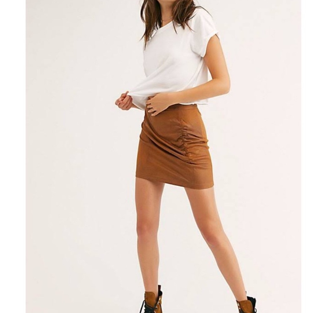 Free People Rumi Ruched Mini Skirt